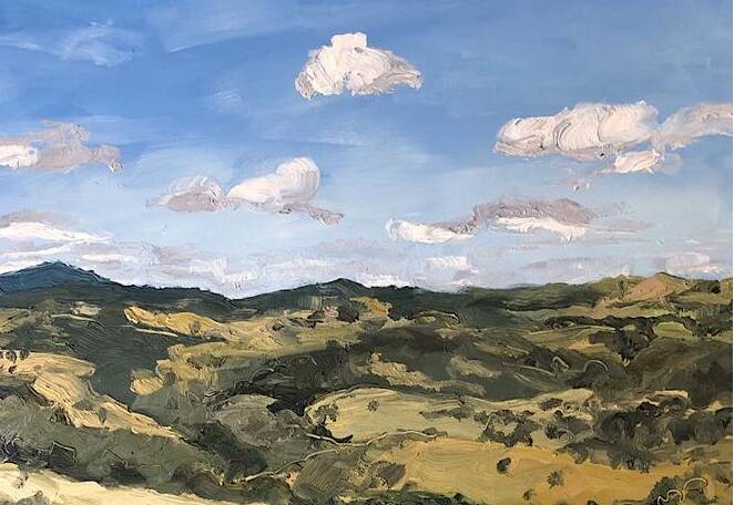Over the Western Edge (detail), 2019, oil on board, 84 x 64cm
