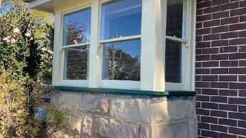 The Californian Bungalow that had its front bay window repaired.