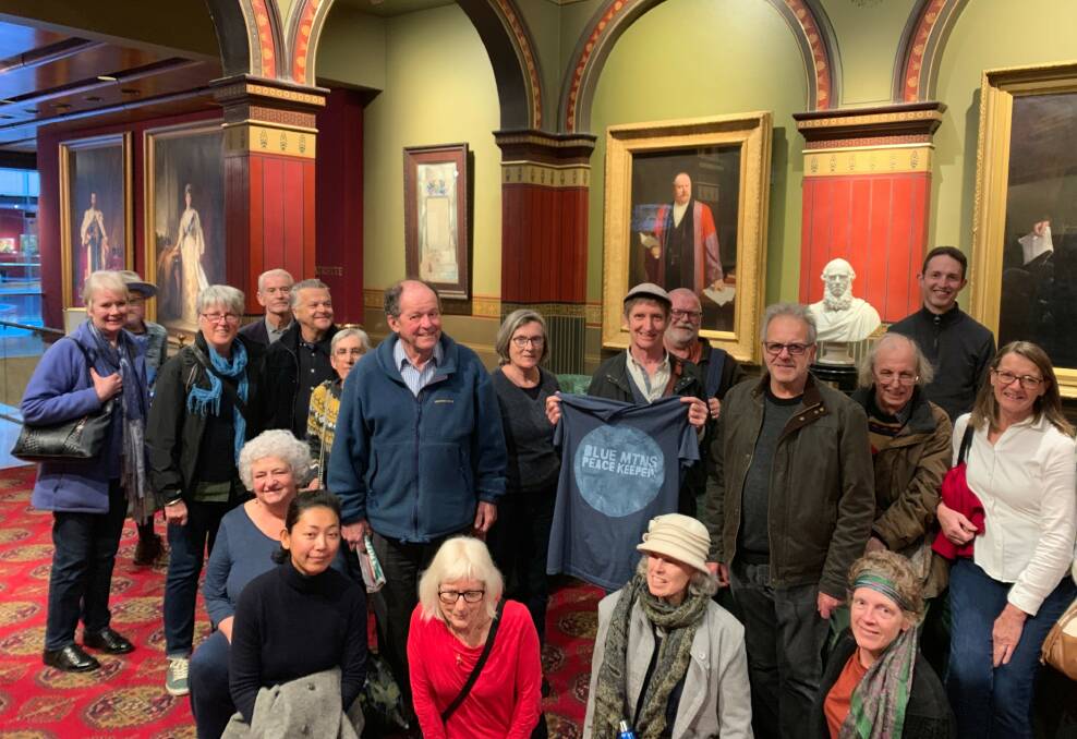 Against the airfield plans: Mountains residents who travelled to state parliament to hear the Katoomba Airfield petition debated.