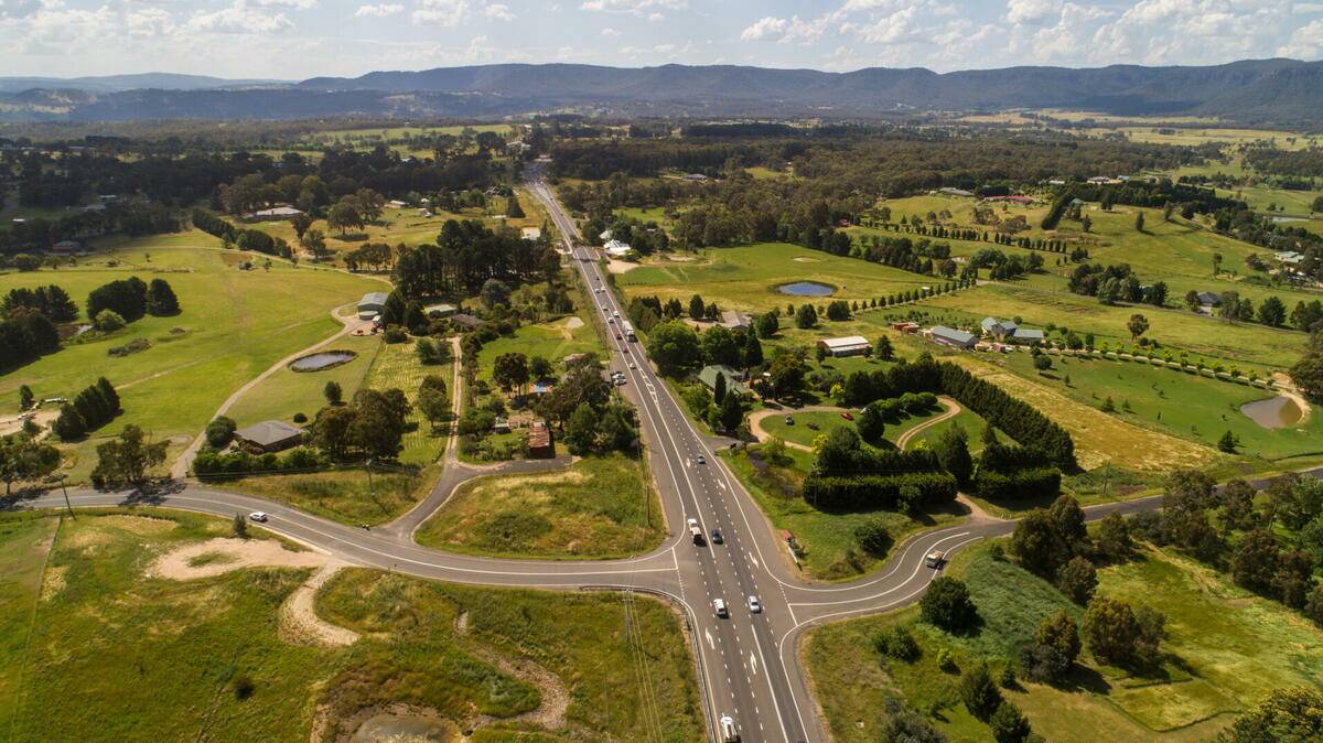 The Coxs River Road intersection - artist's impression of final look. Picture Transport for NSW
