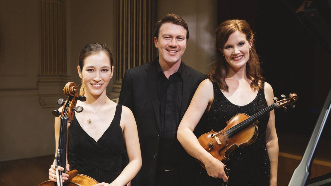 Streeton Trio: Meta Weiss, Benjamin Kopp and Emma Jardine play at the Blue Mountains Theatre on May 5.