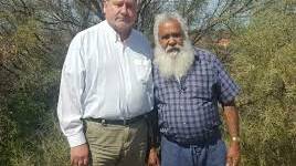 Mark Pearson and Uncle Max Dulumunmun Harrison who both feature in Kangaroo.