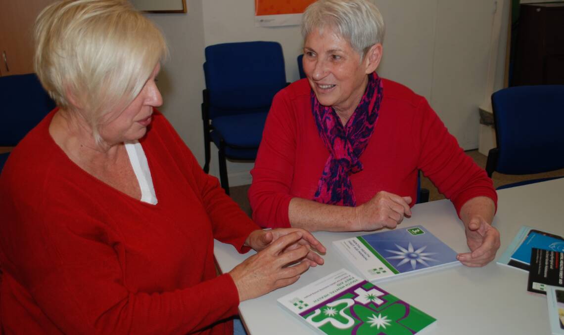 Health first: Facilitator Jane Armstrong and Jo Ridley from Blackheath Area Neighbourhood Centre look over some of the material for the workshops.
