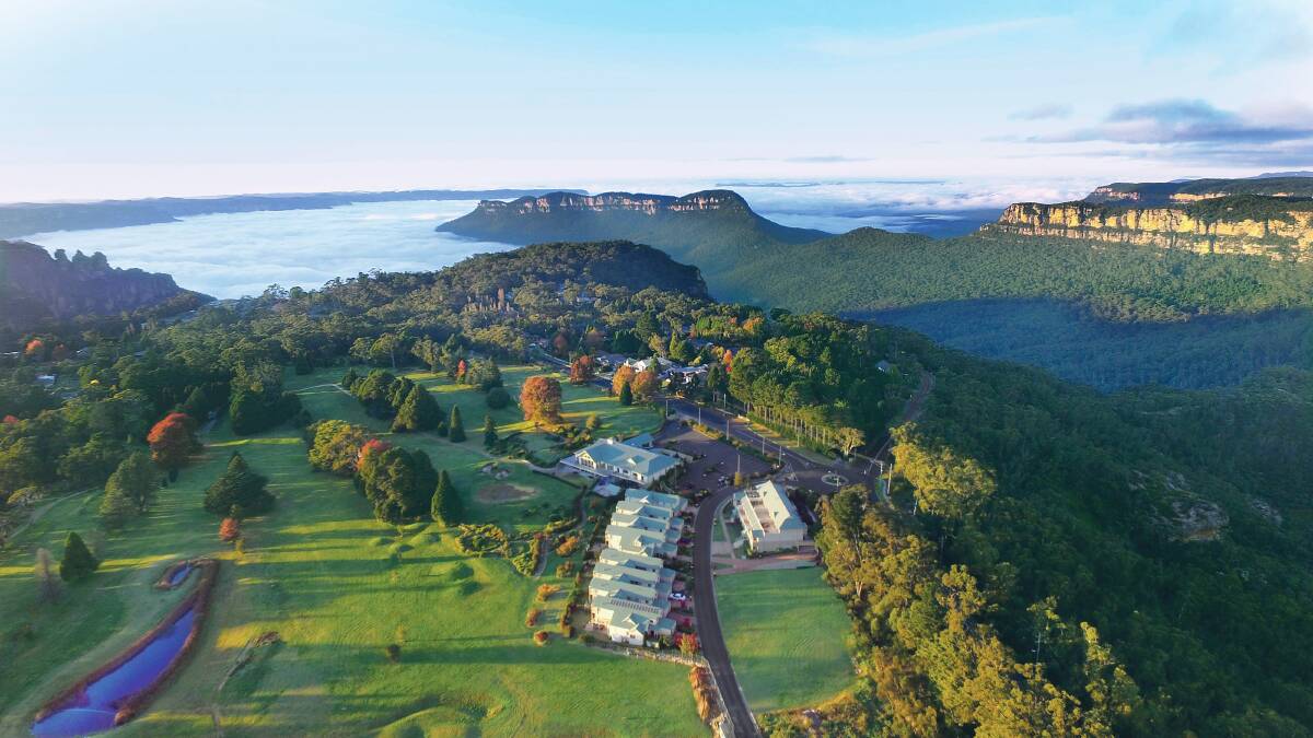 An aerial view of the former Katoomba Golf Clubhouse site, situated alongside the former golf course. Council has applied for a $4.5m grant to help develop the Planetary Health hub at the course and in Katoomba's Civic Centre.