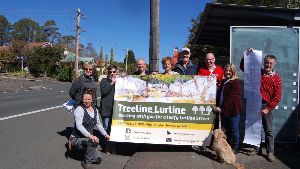 Green gang: Supporters of the campaign to return trees to Lurline St, Katoomba.