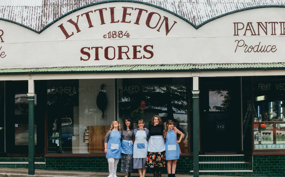 Are you being served: Lyttleton Stores staff Sara Haidinger, Adelina Carmichael-Parissi, Jacinta Carmichael-Parissi, Haylea Bridle and Charlotte Craib. Photo: Nick McKinlay