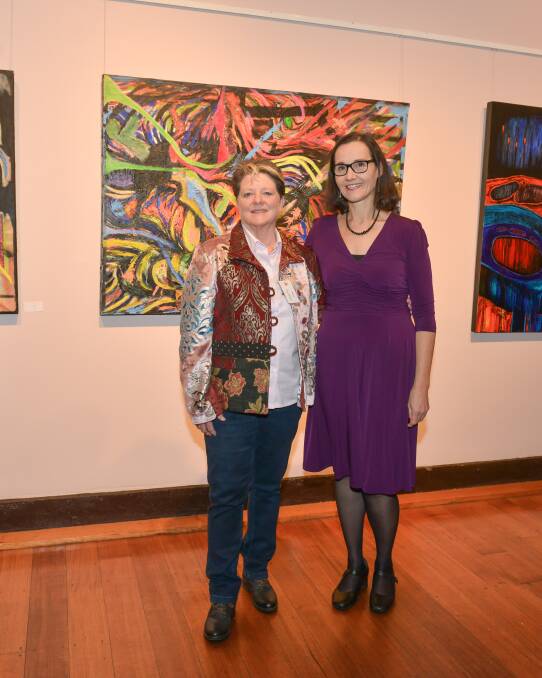 BentART President Juls McWhirter and Councillor Romola Hollywood celebrating the new lighting at the bentArt opening. Photos by Brigitte Grant Photography
