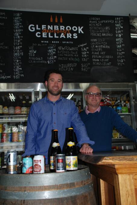 Sunday rates maintained: Murray's Glenbrook Cellars owner Murray Croft and store manager Tony Dwyer.