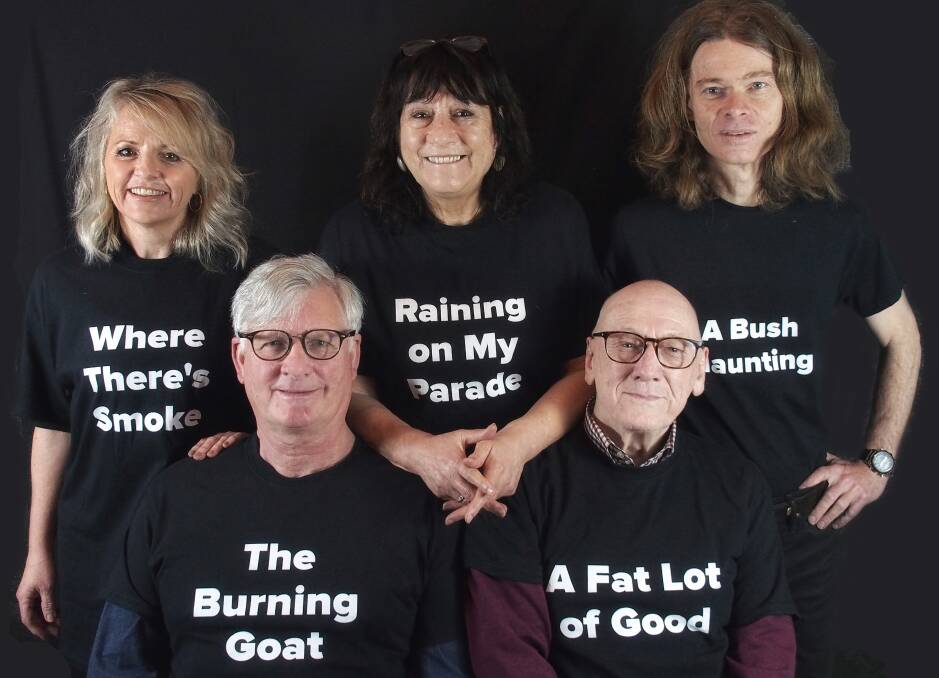 The Favoured Five. The local playwrights in the New Voices season.From left, Lisa Unger, Dale Turner, Lucy Twomey, J C Morgan and David Levell.