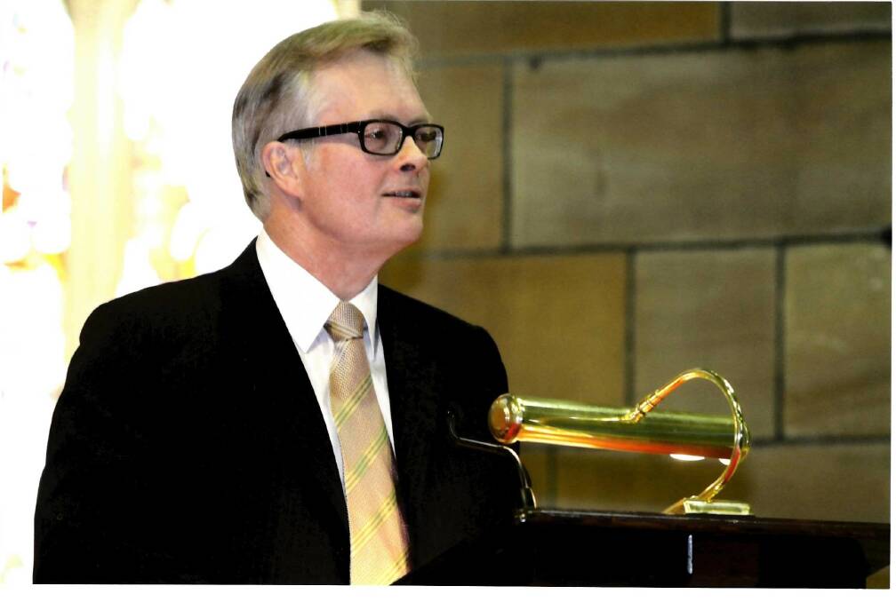 John Hardie AM: Pictured giving an address to science graduates at Sydney University.