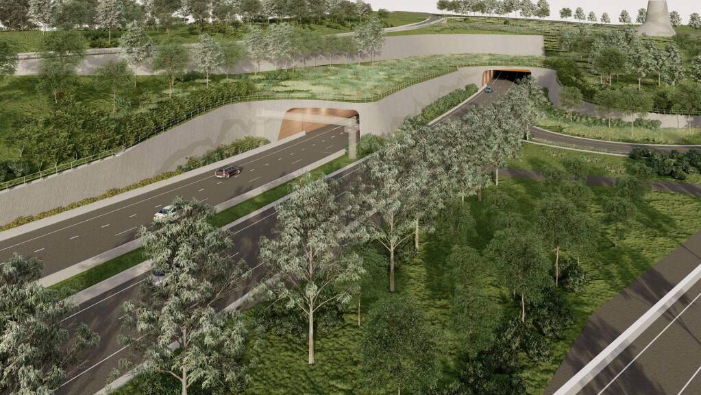Artist's impression of the Blackheath tunnel portals south of Evans Lookout Road. Picture supplied