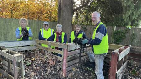 Kerry Brown, Piercarlo and Christine Cuneo, Jenny and Doug Morris at Compost Corner in Leura. Picture Jennie Curtin