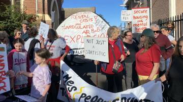 Protestors at Katoomba on March 22. Picture supplied