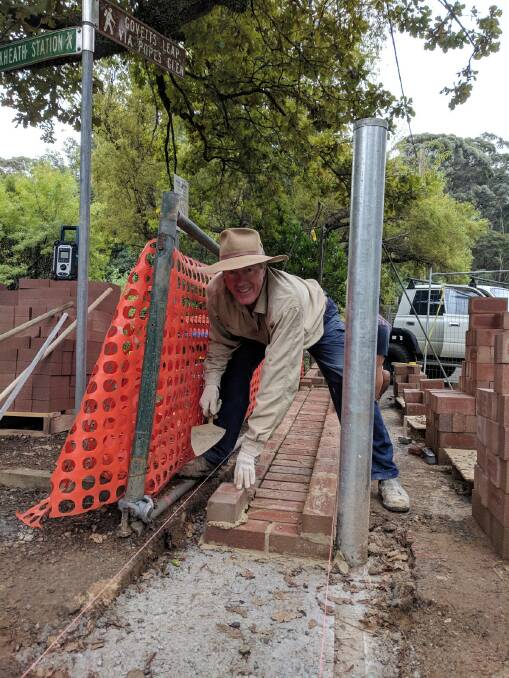 Terence McGarrigle at work on the new gate for Blackheath Soldiers Memorial Park.