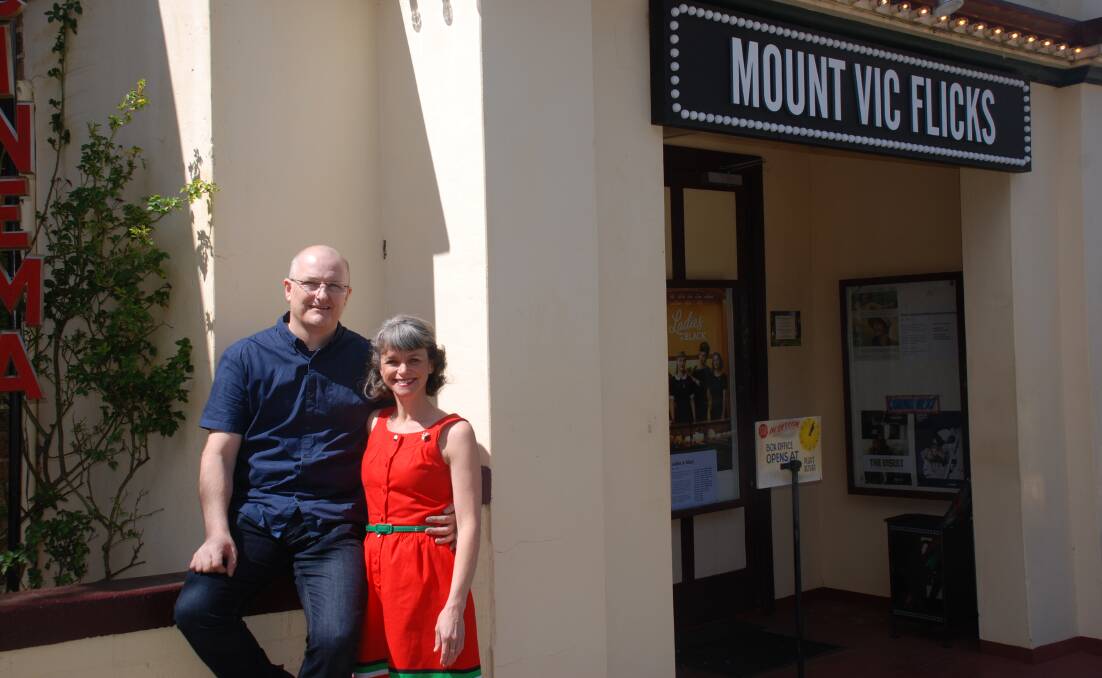 Adam Cousins and Kirsten Mulholland outside their cinema which so impressed MP Walt Secord.