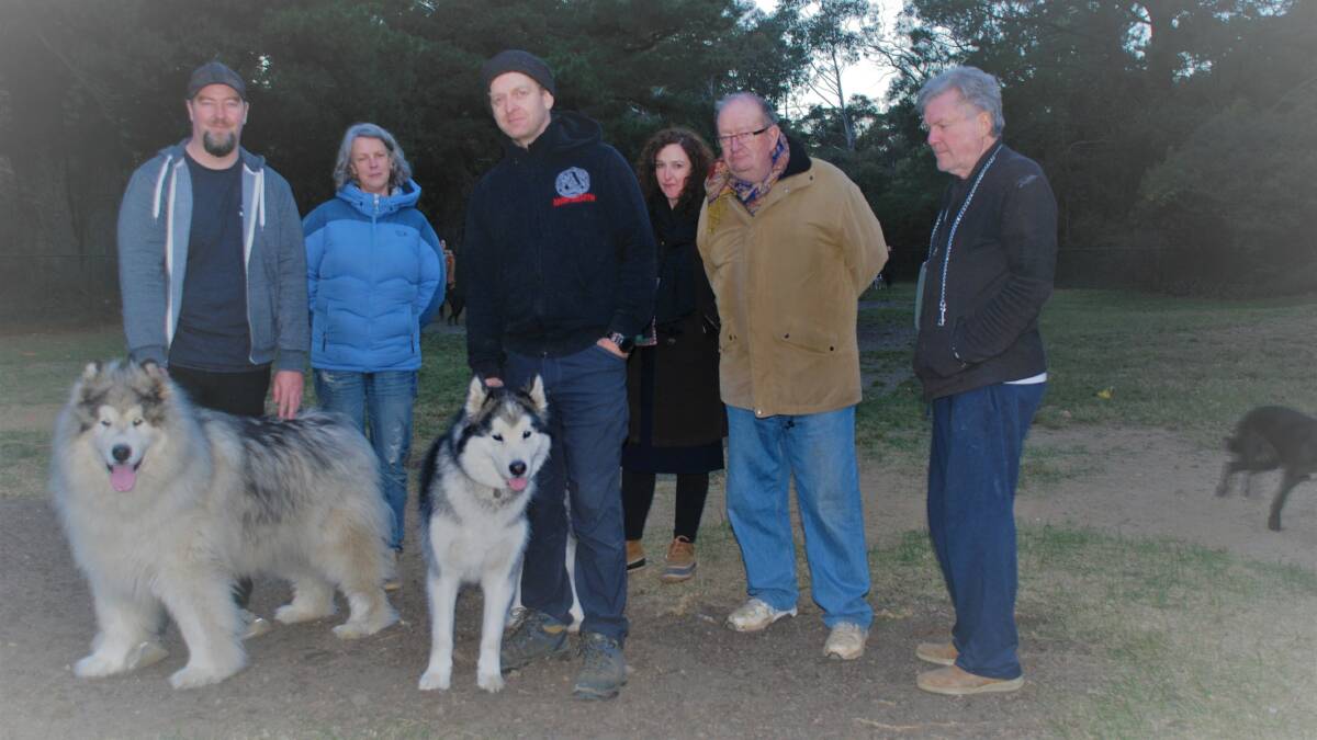 Rob Emanuel (in brown jacket) with other users of Blackheath dog park.