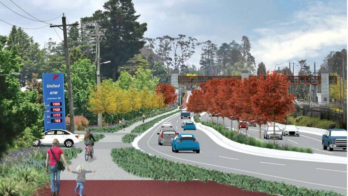 Artist's impression of the upgraded highway at Medlow Bath.