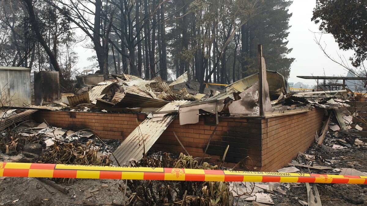 Destroyed: One of the houses burnt at Bell after a backburn at Mount Wilson last summer got out of control. 