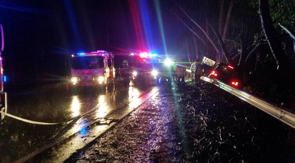 Fatality: Scene of the accident near Sinclair Crescent, Wentworth Falls.