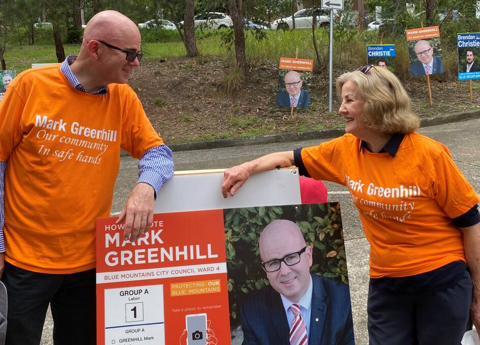 Campaigning: Councillor-elect Mark Greenhill with his mother, Gayl Sligar.