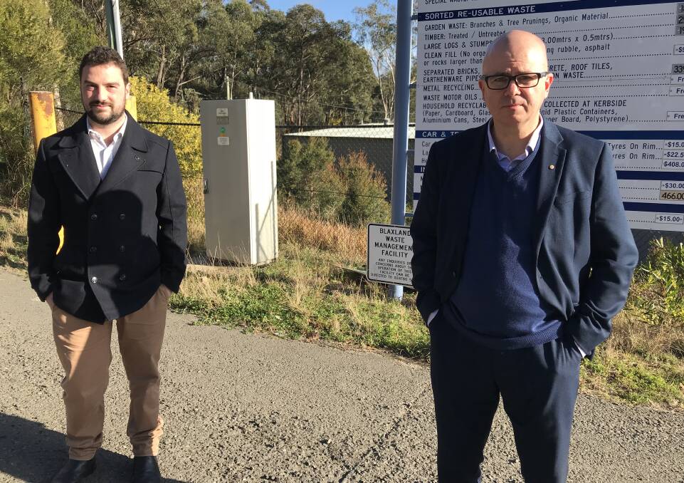 Ward 4 councillors Brendan Christie and the mayor, Mark Greenhill. Cr Greenhill raised the issue of objectionable smells emanating from Blaxland tip in August.