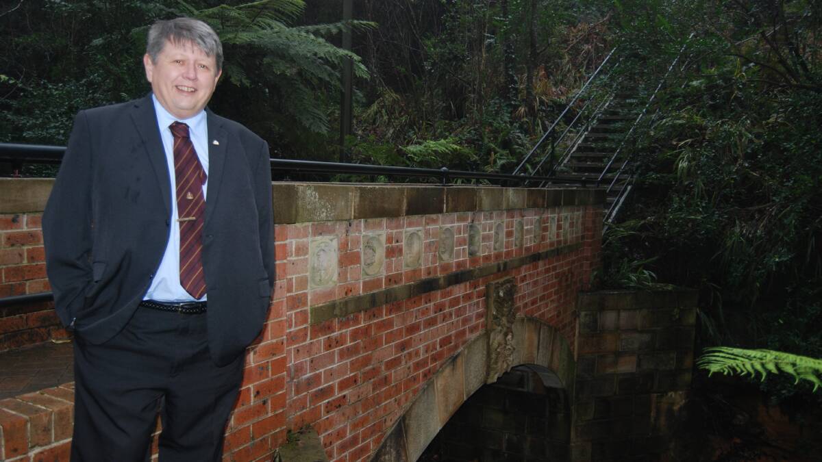 Robert Whittaker, AM, pictured in 2014 at the Apprentices Arch bridge which he designed. It runs between Leura and Katoomba. File picture