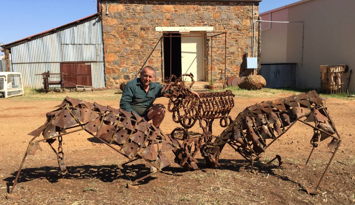 Tony Inder may know how to breed Merino rams, but he has amazed his wife with his artistic welding tricks at Nyrang, Wellington.