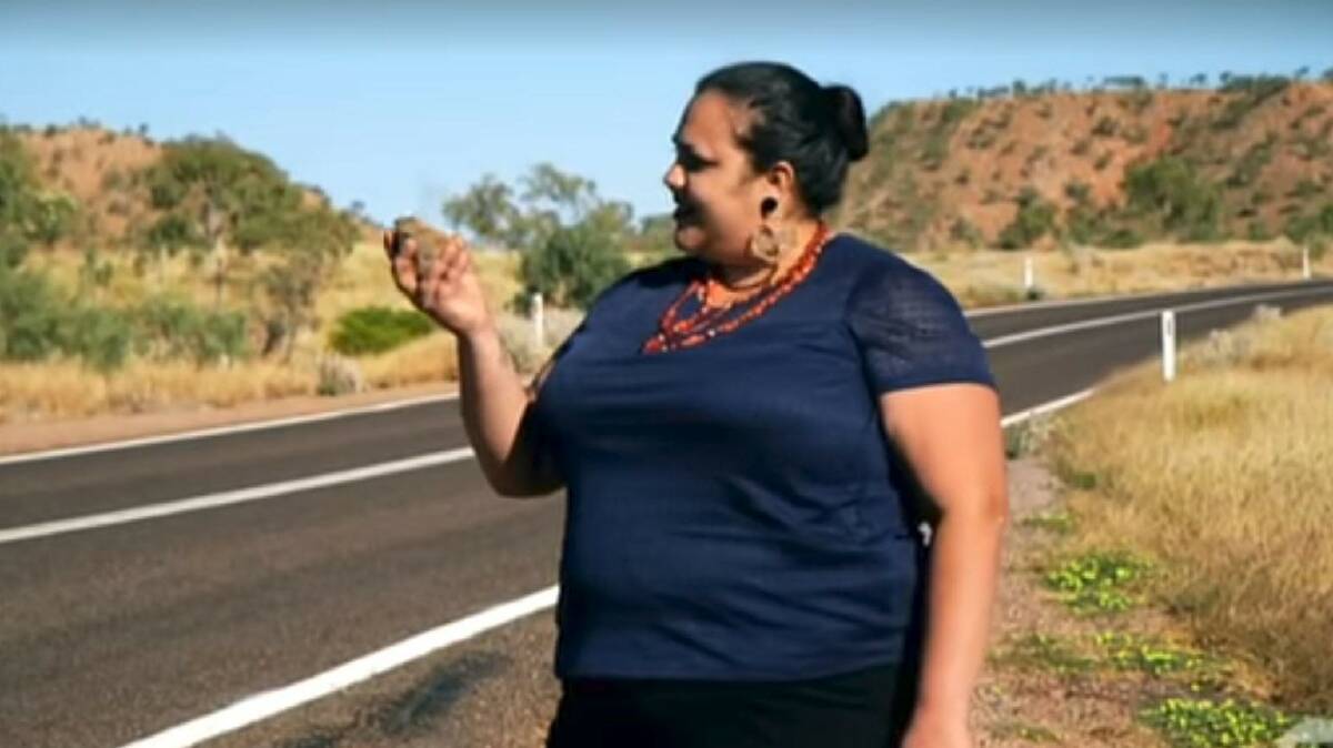 Rock on: Comedian Steph Tisdell rocks as she visits Mount Isa
