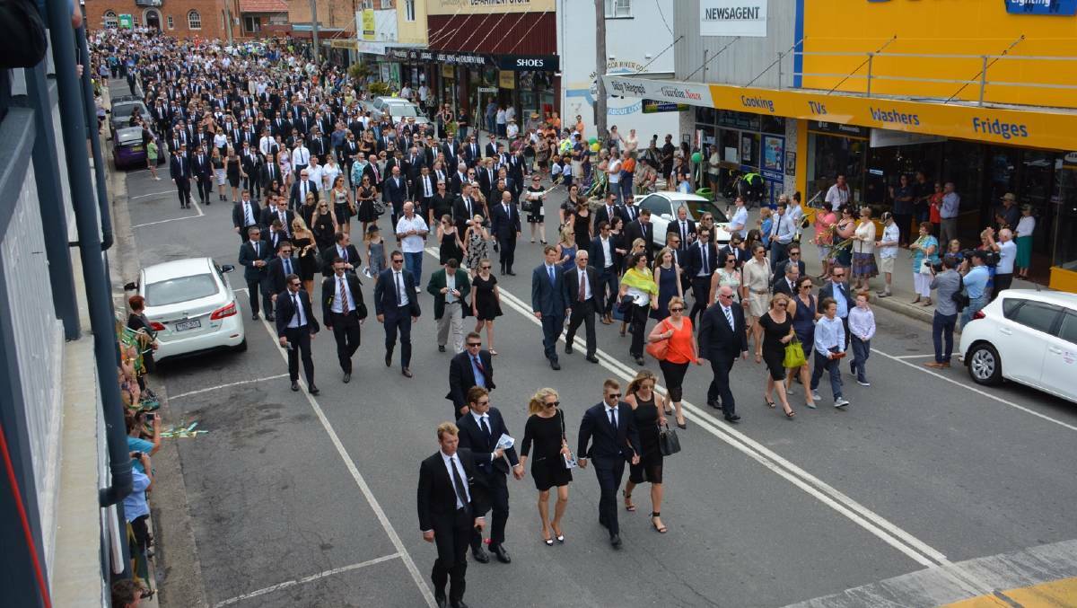 Just a section of the mourners at the Macksville funeral in 2014. 