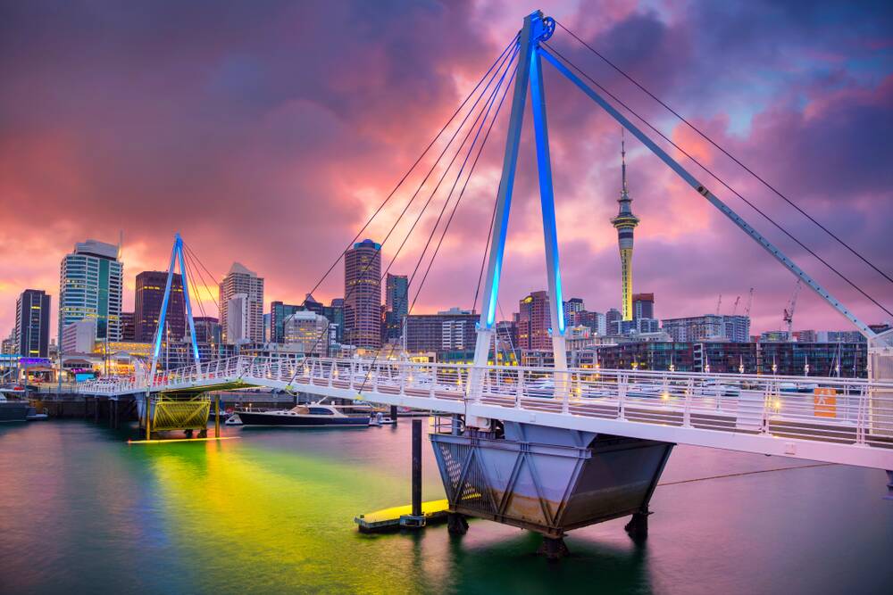 City lights: The tour begins in the thriving metropolis that is Auckland with tours of its main attractions including the Harbor Bridge and Sky Tower.