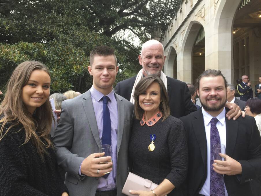 Lisa Wilkinson with her husband Peter FitzSimons and their children in 2016. Picture: Supplied 
