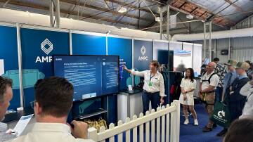 Crowds at Primex field days in Casino have a look at the careers portal designed to encourage people to enter the workforce in red meat processing. Photo supplied.