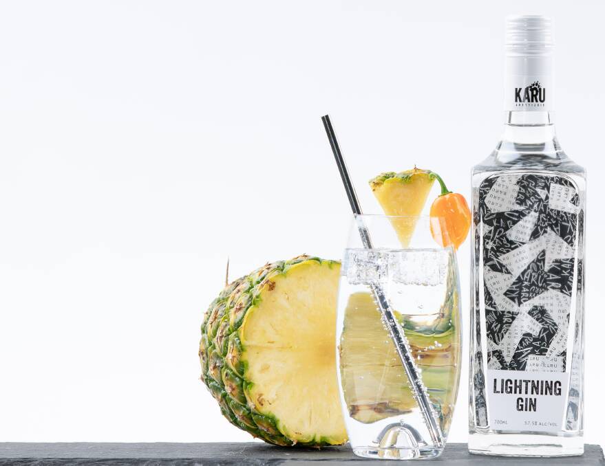 Ally and Nick like to drink their Lightning Gin in a G&T with a pineapple garnish - non-conventional, but "it works really well", said Ally. Picture: Supplied