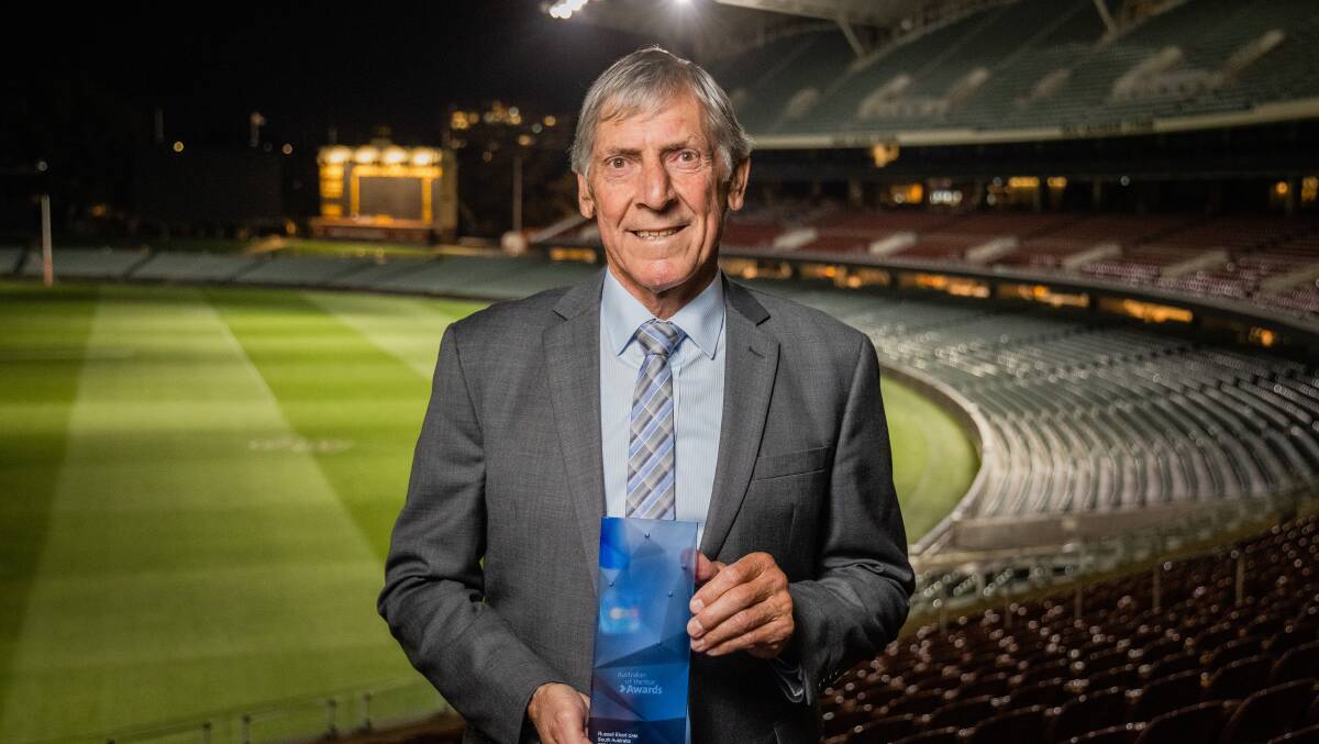 Russell Ebert with his state award. Picture: supplied by australianoftheyear.org.au