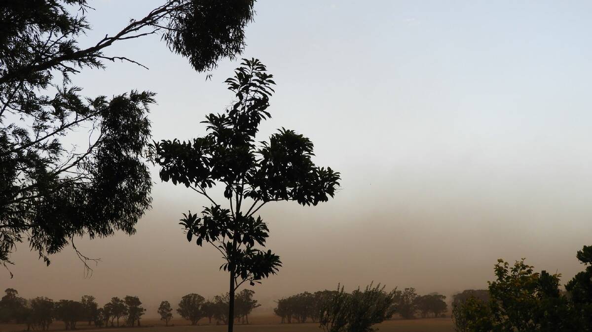 The dust storm near Cowra which had made its way through the Mountains and Sydney.