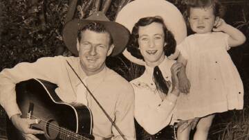 A very young Anne with parents Slim Dusty and Joy McKean during Slim's first tour in 1954. Picture supplied