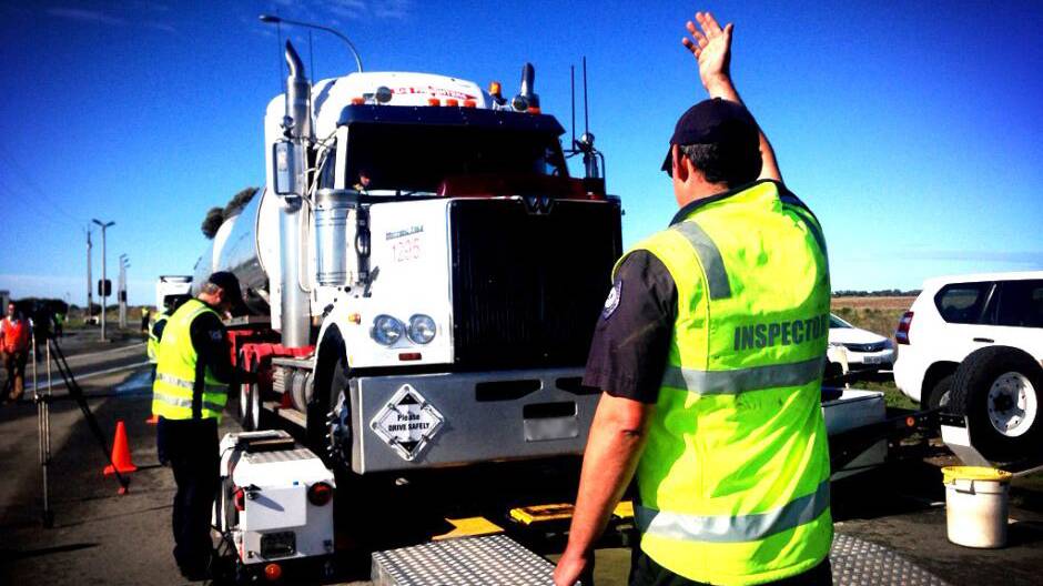 Unlawful: A safety blitz on trucks on the highway found one that was 3.6 tonnes over the weight limit.