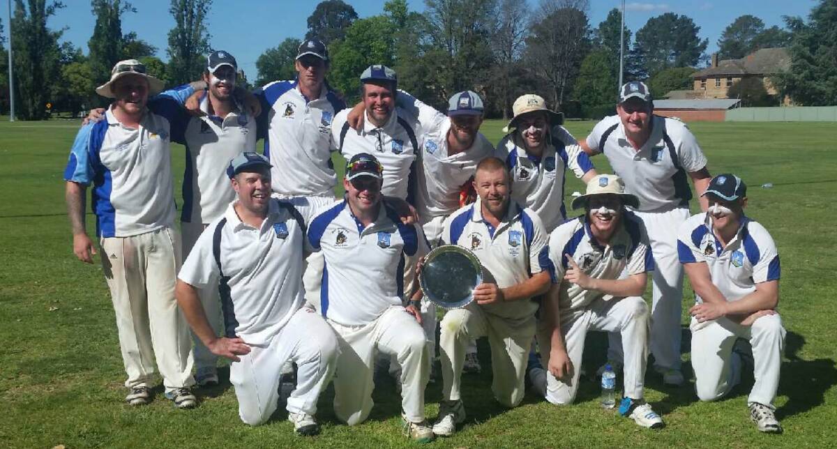 Western Zone Plate champions: Blue Mountains' back row - Gabe Woodland, Reece Boothroyd, Chris Cox, Peter Evans, James Heath, Chris Boothroyd and Lucas Opdam. Front row - Tim Ayers, Alex Crowther, Nick Hancott, Zac Opdam and Sam Trankle. 
Ian Strudwick- manager taking the photo! 