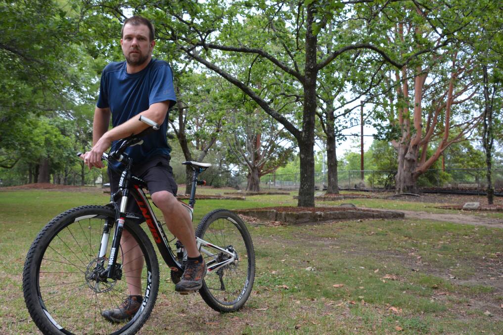 Campaigning for action: Andrew Fuge wants a 1.5m shoulder for cyclists to travel on at Faulconbridge.