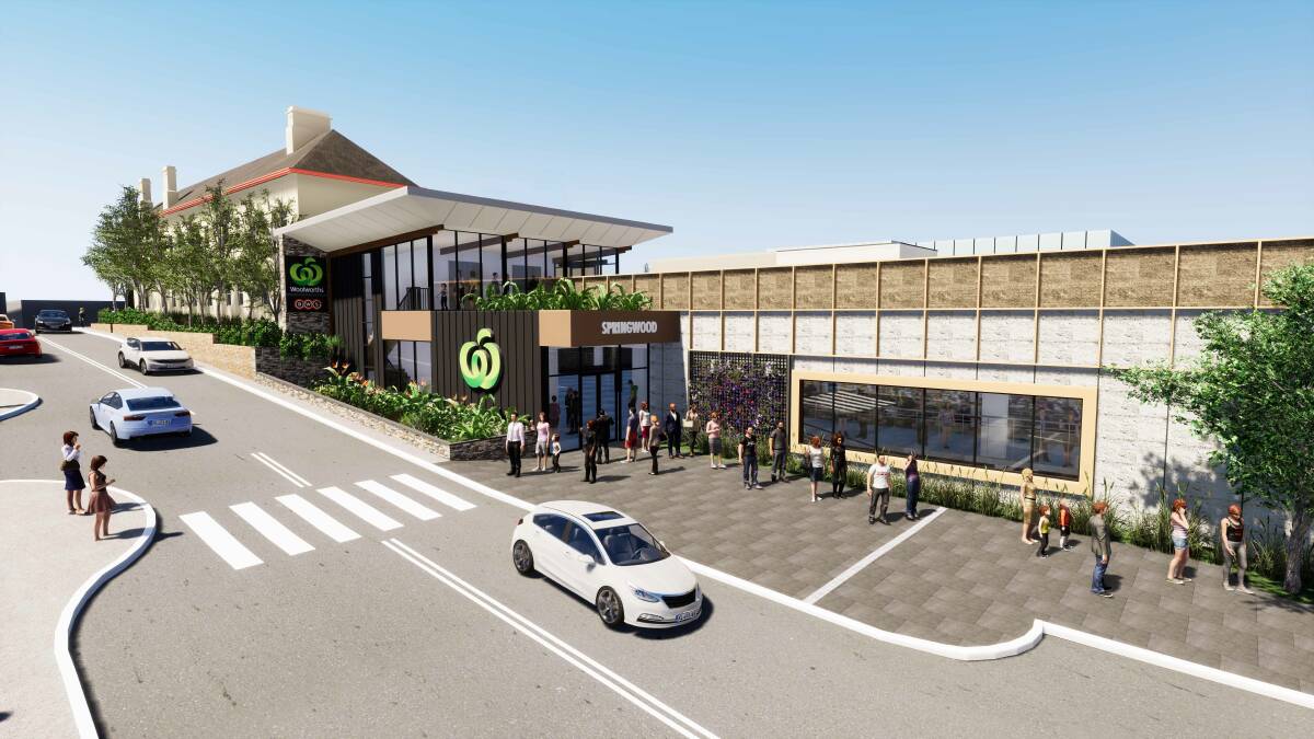 An artist's impression of the proposed Woolworths supermarket in Springwood. 