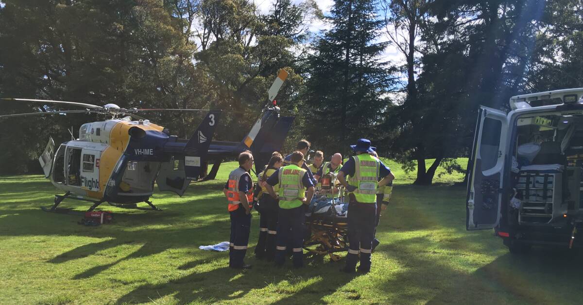 A 50-year-old man from Lawson was injured in a motor vehicle accident at Wentworth Falls on Friday morning. Photo: CareFlight