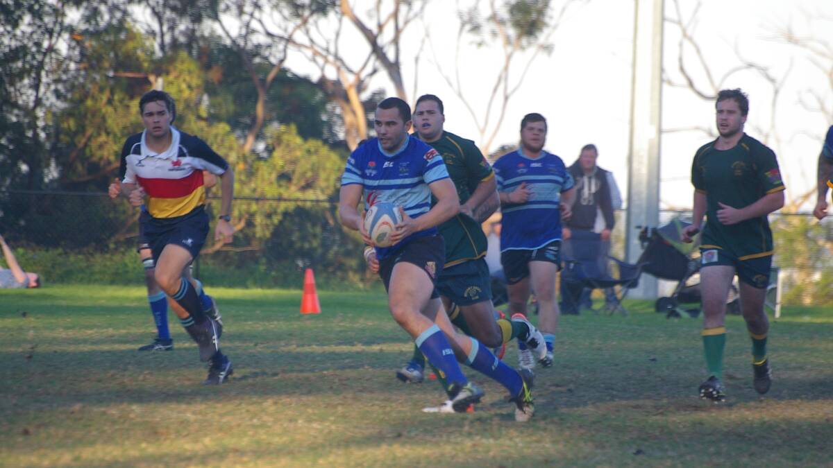Barraclough Medalist: Blueys centre Joel Togo pictured playing Beecroft in May at Lapstone Oval.