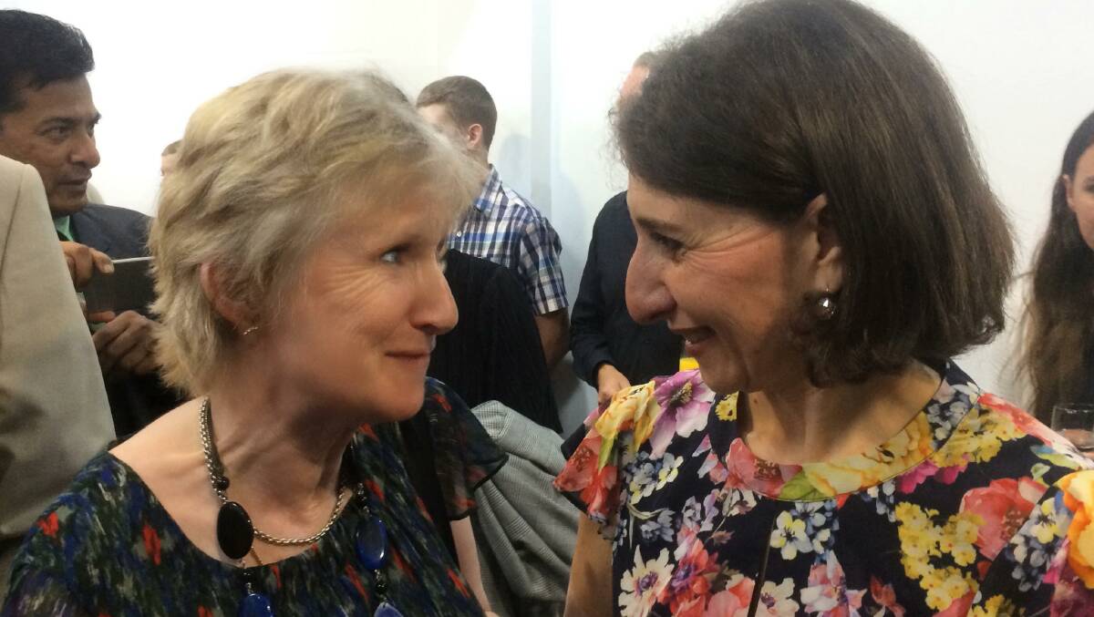New findings: Dr Alison Poulton discusses the importance of medical research at Nepean Hospital with Premier Gladys Berejiklian at the premier's Australia Day reception. Dr Poulton has just released a research paper about ADHD and pregnancy.
