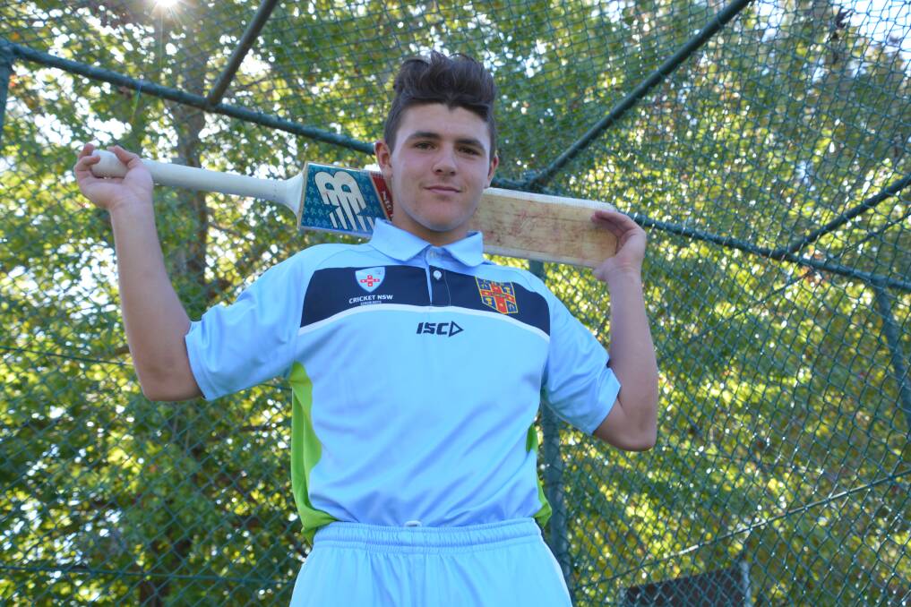 Top of his game: Ryley Smith will represent Australia in Dubai in an under 16s cricket squad. 