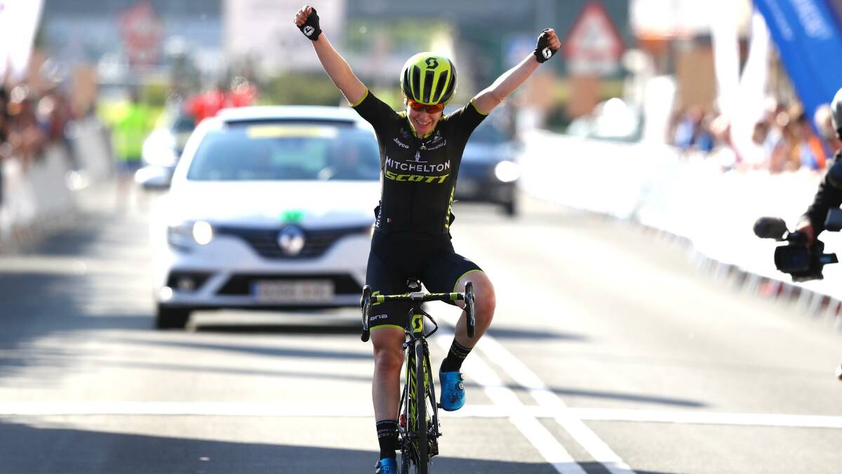 Amanda Spratt has won the four-day Emakumeen Bira race in the Basque region of Spain. Photo: Greenedge cycling