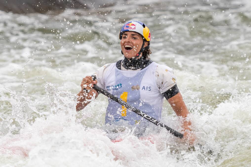 Canoe slalom queen: Jessica Fox is ecstatic to be back training at Penrith Whitewater Stadium. Photo: JGRImages