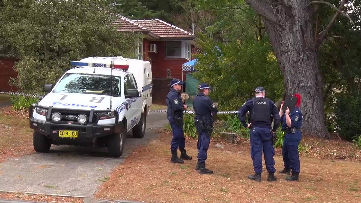 Police on scene: A man has died in Falls Rd, Wentworth Falls, on Saturday morning. Photo: Top Notch Video