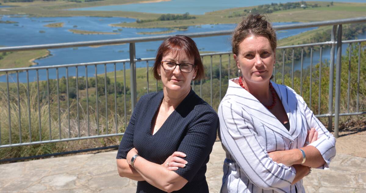 Not good for west: Federal MP for Macquarie Susan Templeman and Blue Mountains MP Trish Doyle at Hawkesbury Heights. They are critical of Baderys Creek airport plans.