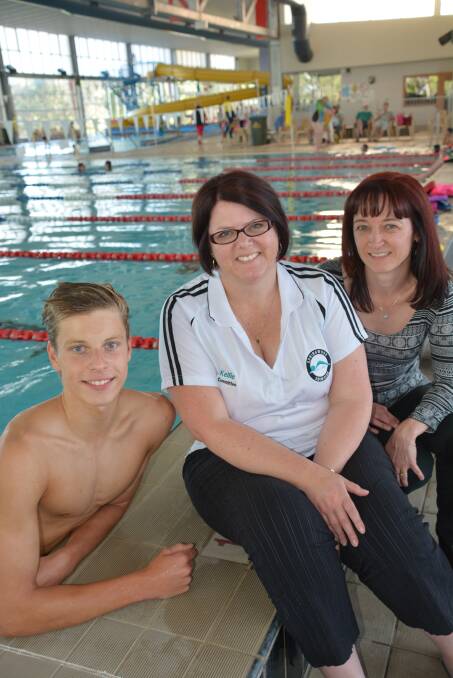 Fundraiser for Noah: Josh Power hopes to swim for 4.5 hours at Springwood Swimming Club's swimathon on January 15, organised by committee members including treasurer Kellie Power and secretary Vicky Ogden.