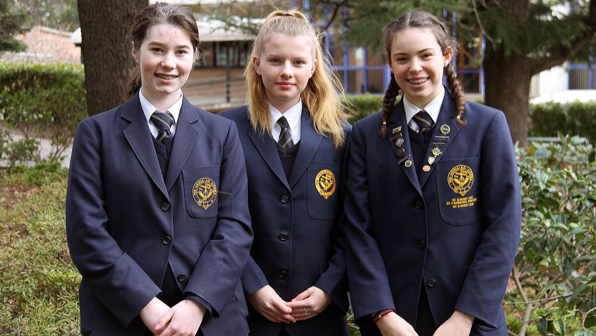 Blue Mountains Grammar School students Kalana Campbell-Fuller, Scarlett Weston-Cole and Mirah Larkin who have been participating in the Law Society of NSW, Future Young Lawyers Program. 